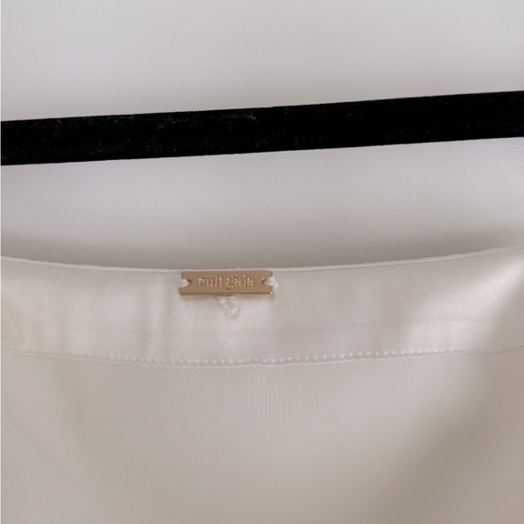 Cult Gaia Mariana Silk Feather Trimmed Strapless Gown Off White Bridal Wedding - Picture 12 of 14